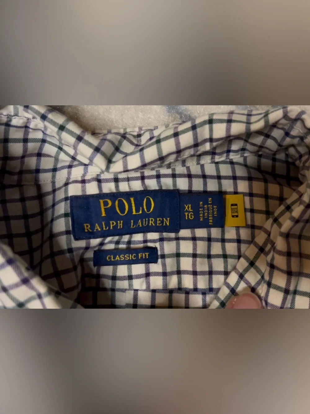 Polo by Ralph Lauren Navy and White Gingham Button-Down Shirt‎